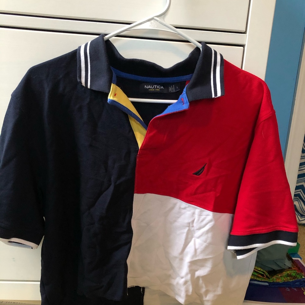 Nautica Cropped Color Block Hoodie